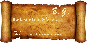 Bedekovich Géza névjegykártya